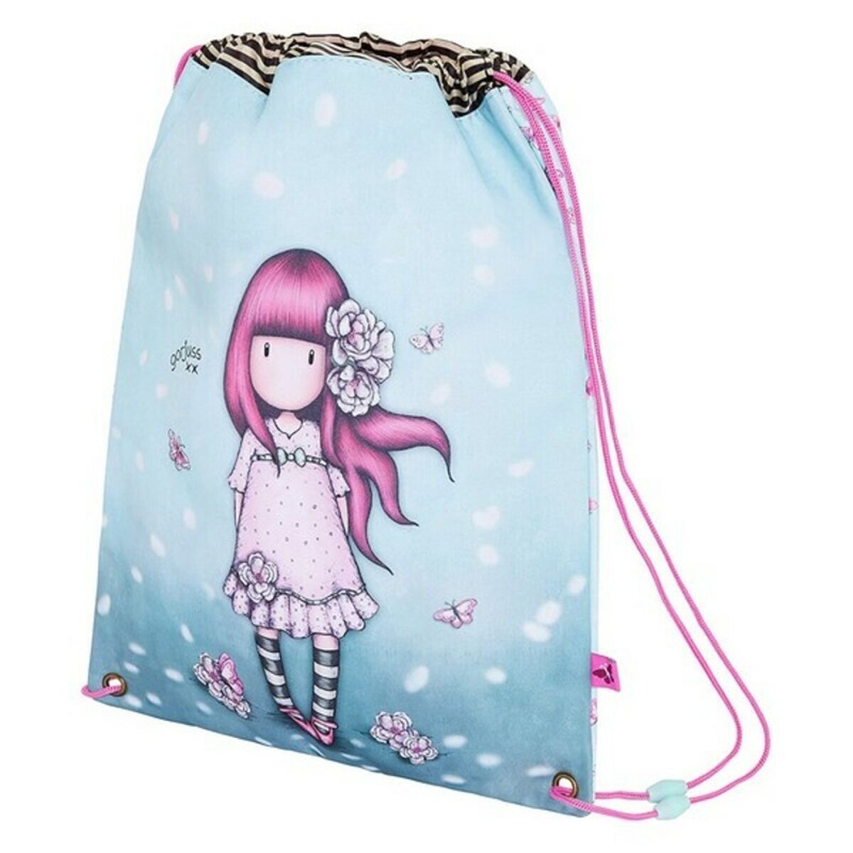 Backpack with Strings Gorjuss Cherry Blossom Turquoise