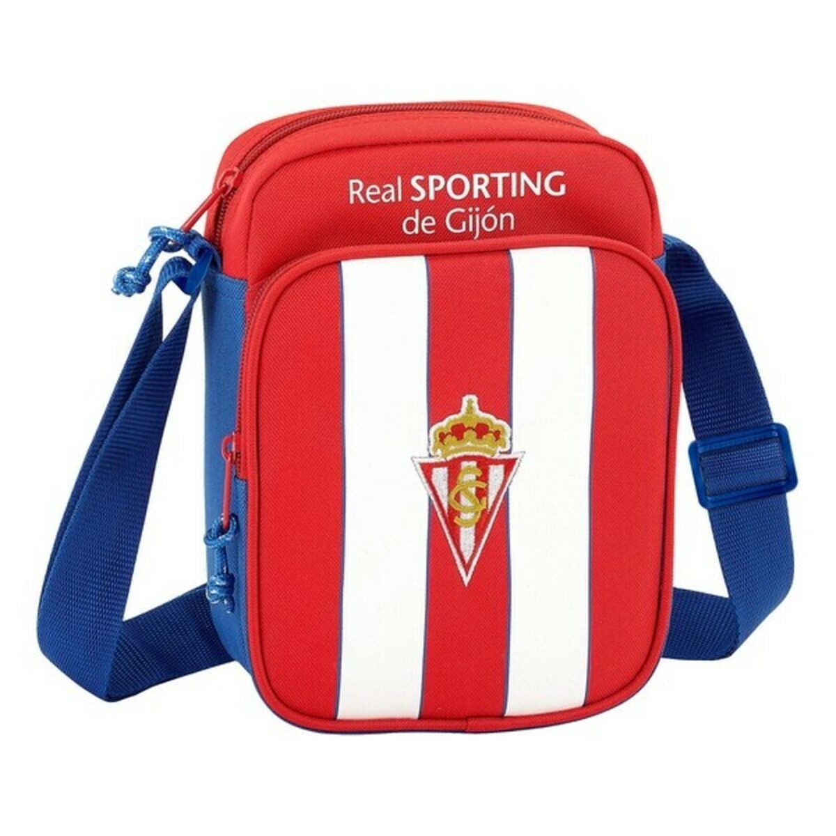 Shoulder Bag Real Sporting de Gijón 611822672 Red White (16 x 22 x 6 cm)