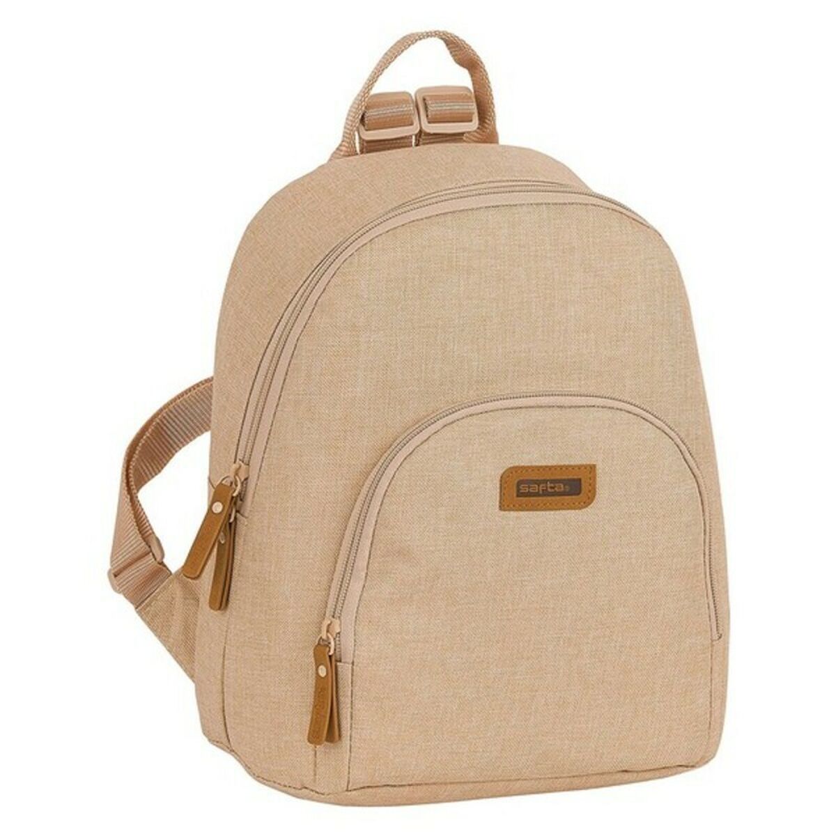 Rucksack mit Schnüren Safta Beige (25 x 30 x 13 cm)