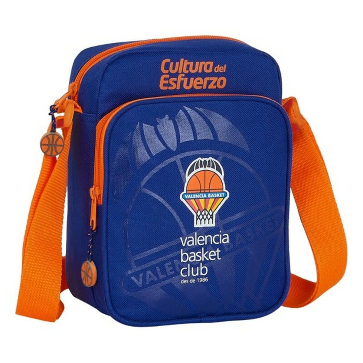 Umhängetasche Valencia Basket Blau Orange (16 x 22 x 6 cm)