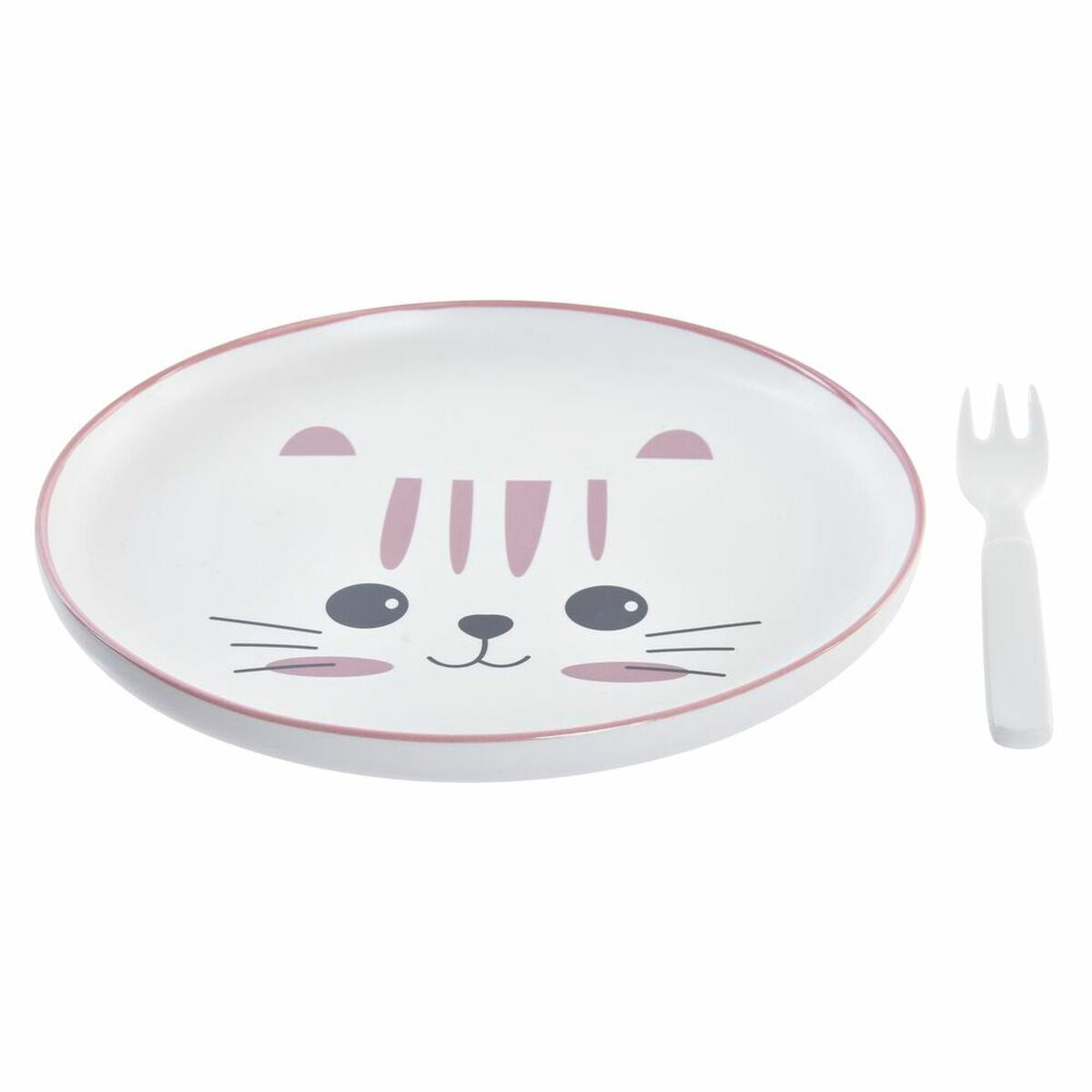 Kinder-Geschirrset DKD Home Decor Cat